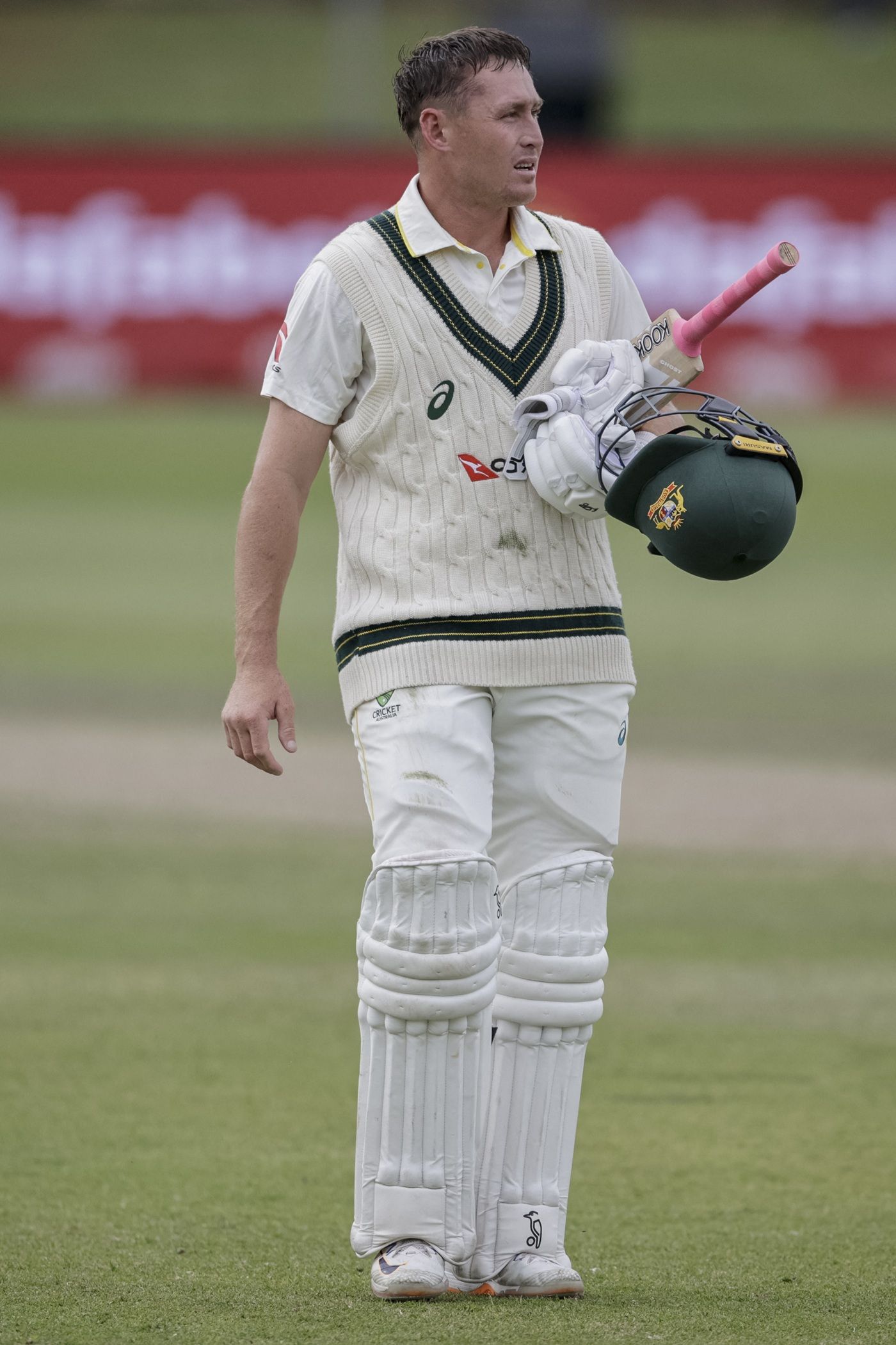 Marnus Labuschagne looking distraught after dismissal in Test match